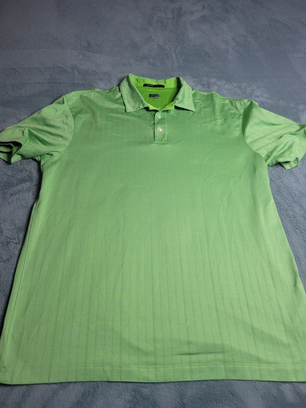 Tiger Woods Collection Nike Fit Dry Polo 2008 Us Open Mini Stripe Green Bean